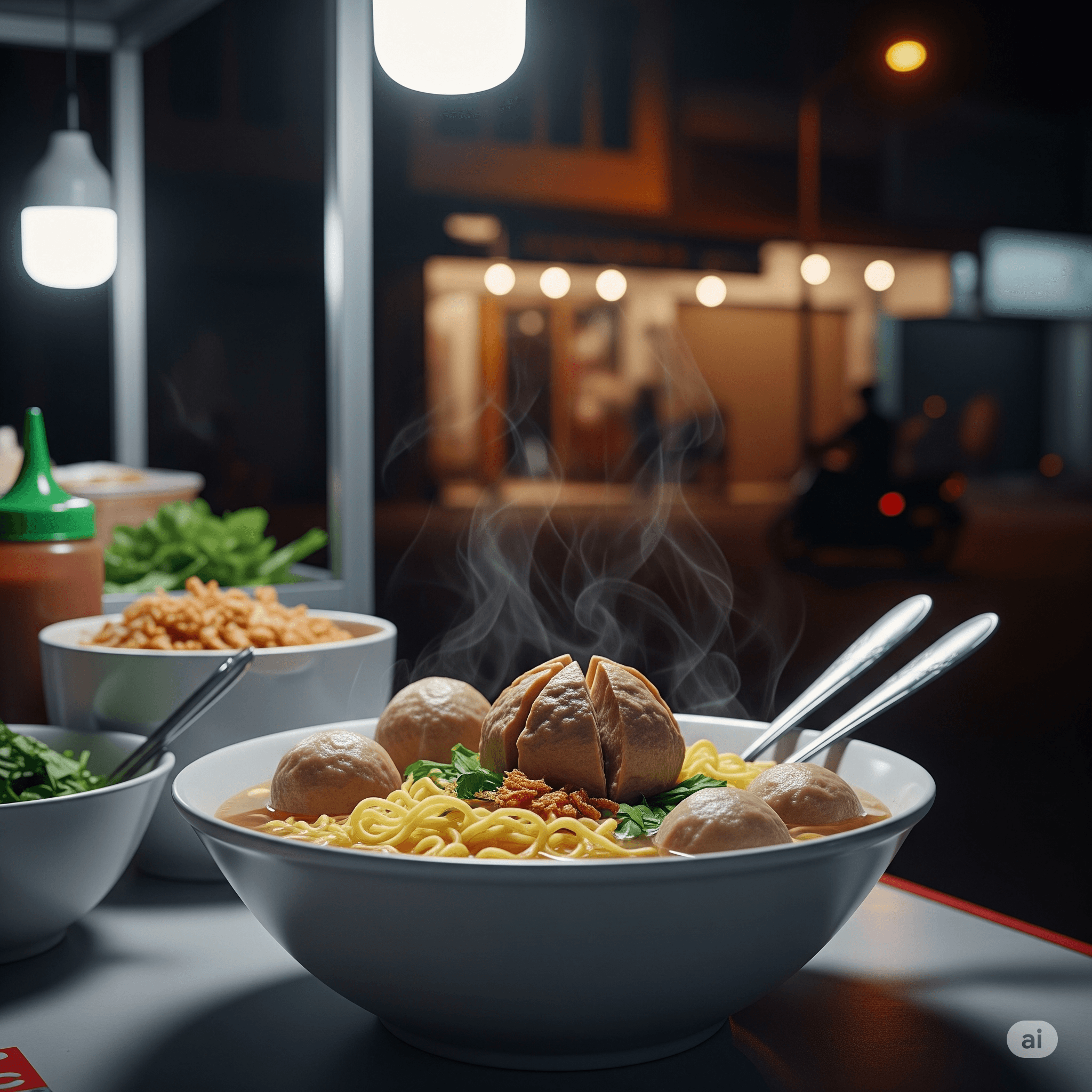 Latar belakang mangkuk bakso